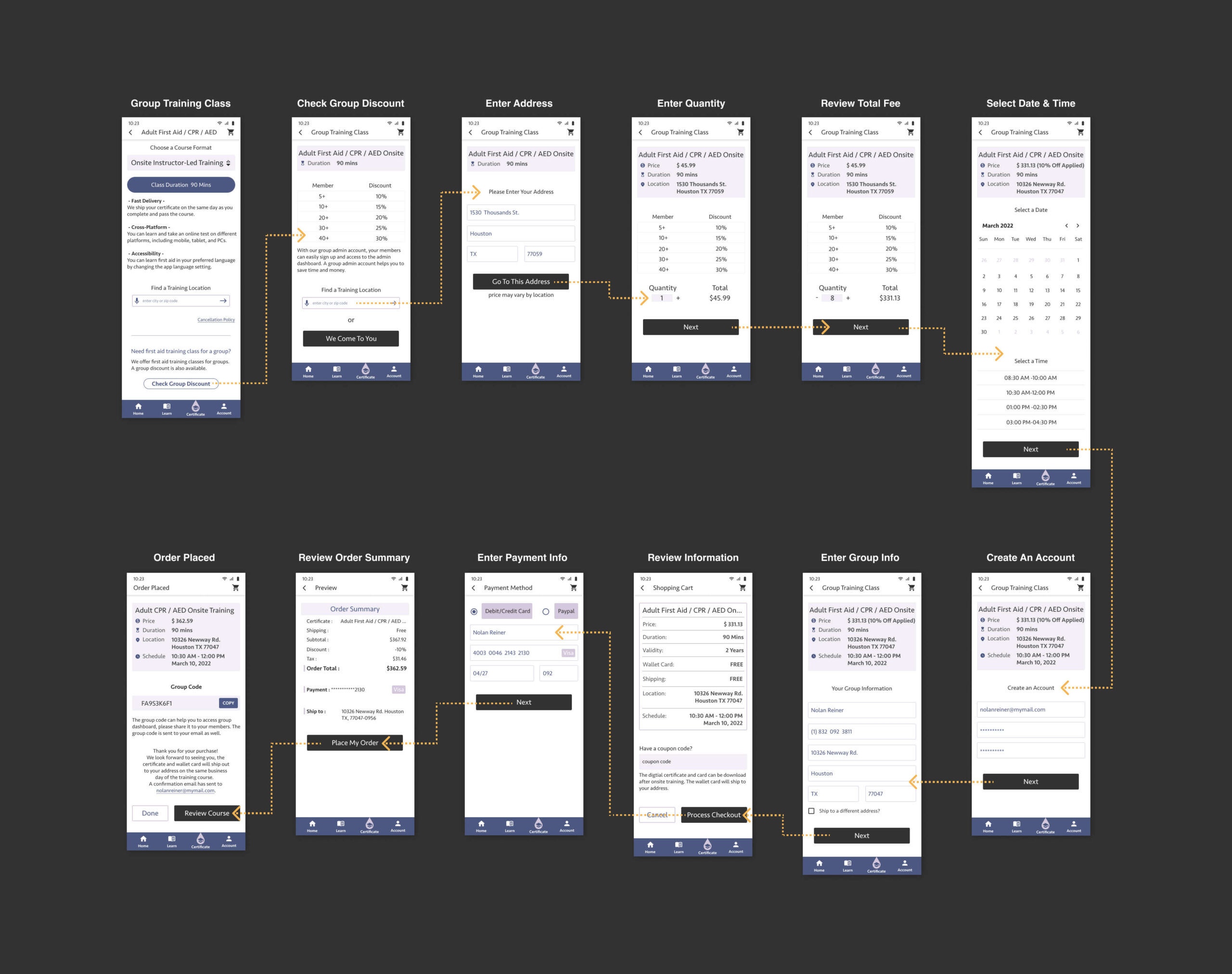 how to aid app group training class user flow